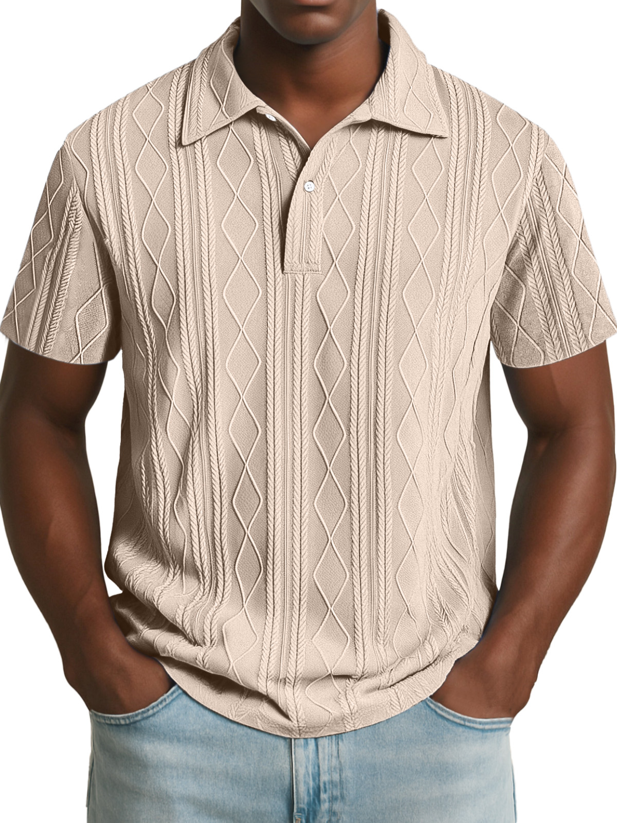 Men's Daily Simple Texture Short-sleeved Polo Shirt
