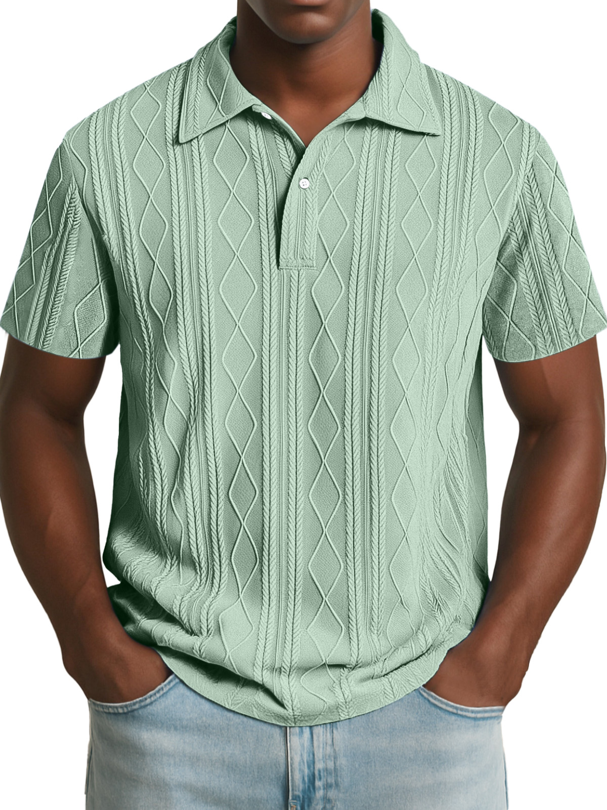 Men's Daily Simple Texture Short-sleeved Polo Shirt