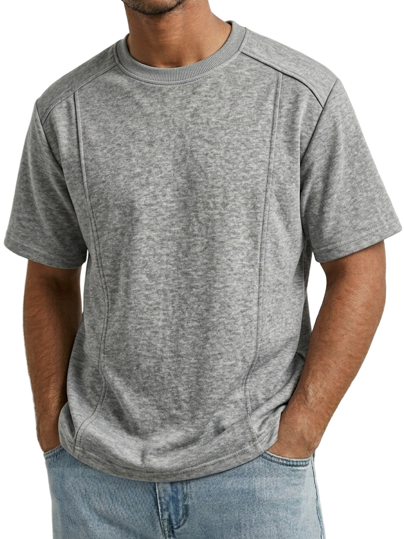 Men's Crew Neck Deconstructed Casual Short-Sleeve T-Shirt