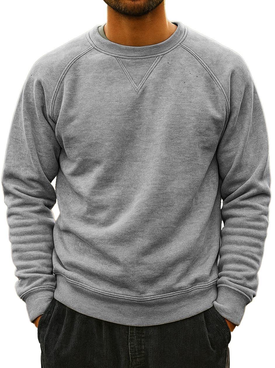 Men's Fashionable Daily Casual Round Neck Raglan Sweatshirt