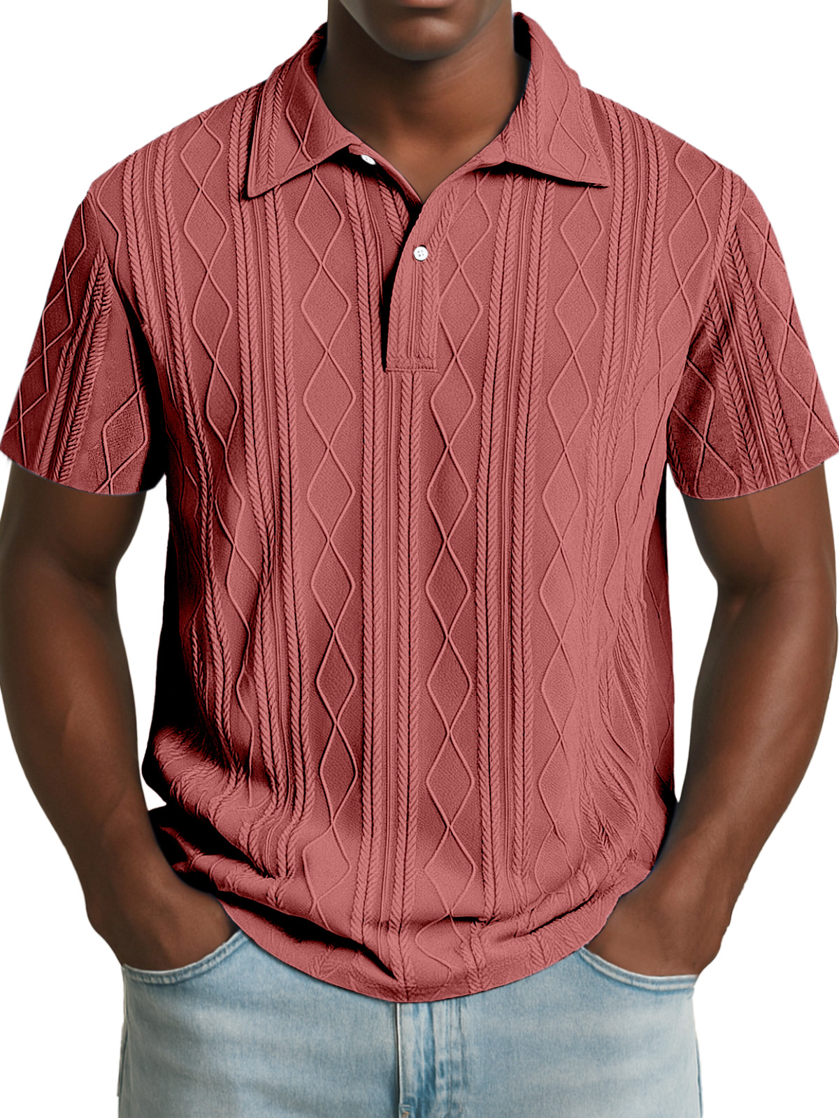 Men's Daily Simple Texture Short-sleeved Polo Shirt