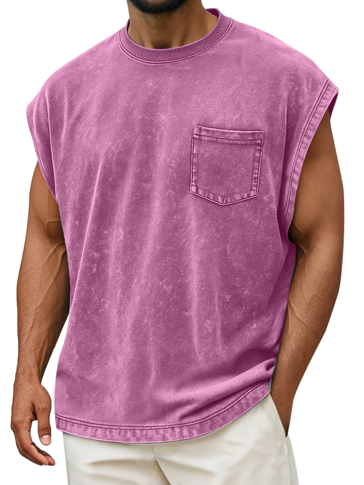 Men's Vintage Cotton Washed Pocket Vest