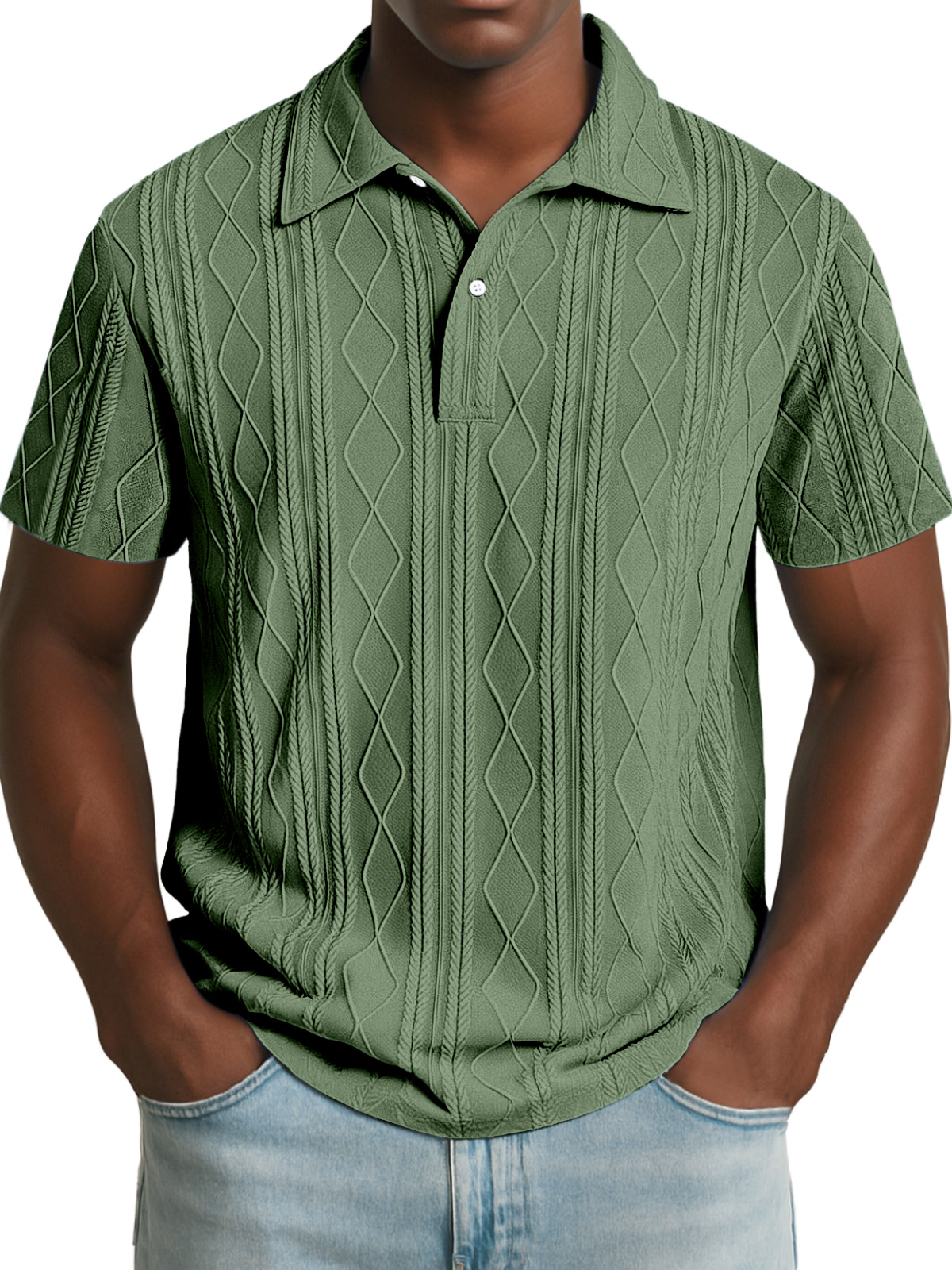 Men's Daily Simple Texture Short-sleeved Polo Shirt