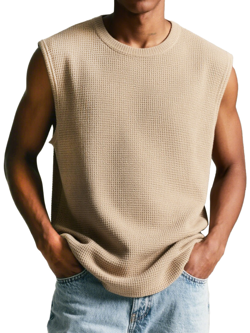 Men's Stylish Lounge Waffle Sleeveless T-shirt