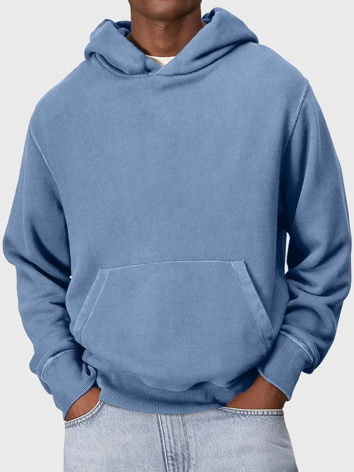 Men's Casual Hooded Solid Color Comfortable Sweatshirt