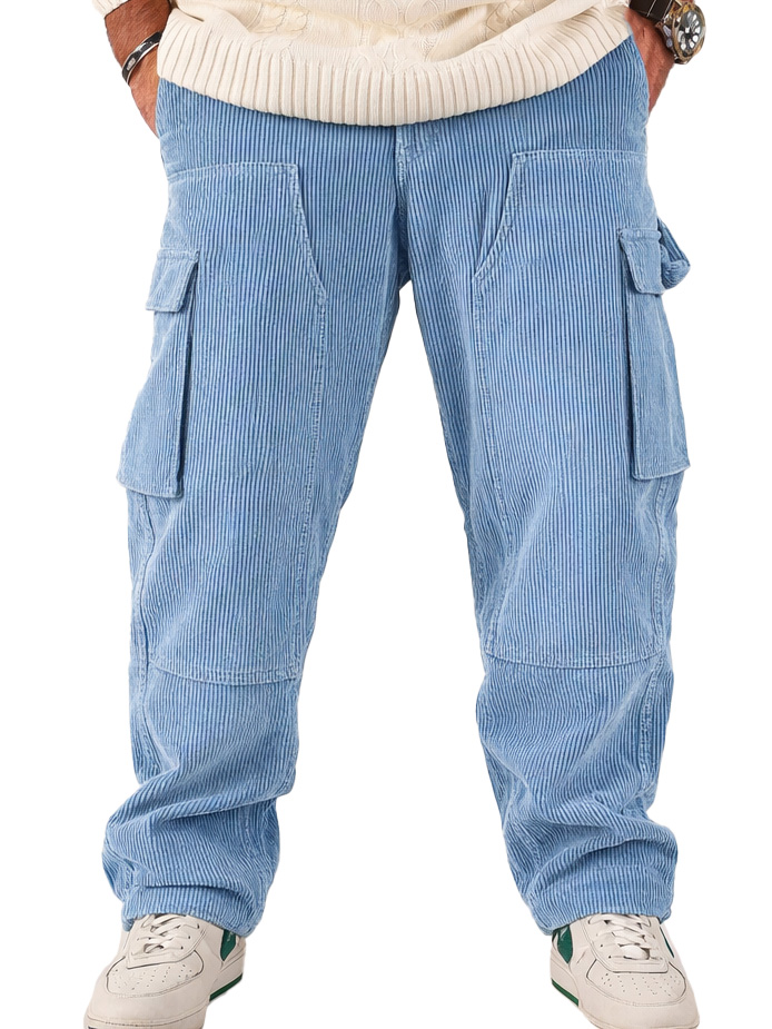 Men's Fashionable Casual Multi-Pocket Loose-Fitting Pants