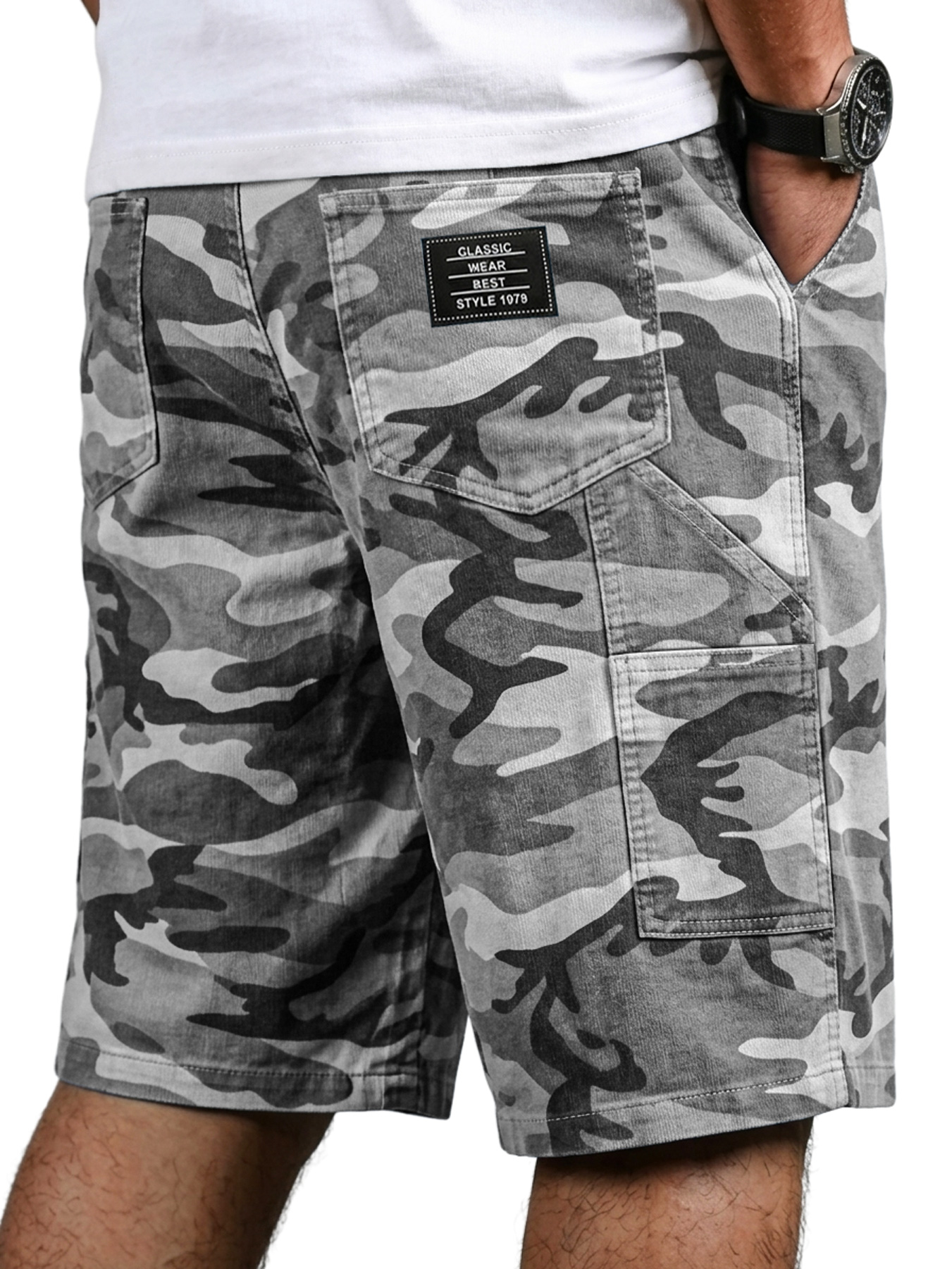 Men's Workwear Camouflage Multi-pocket Casual Shorts