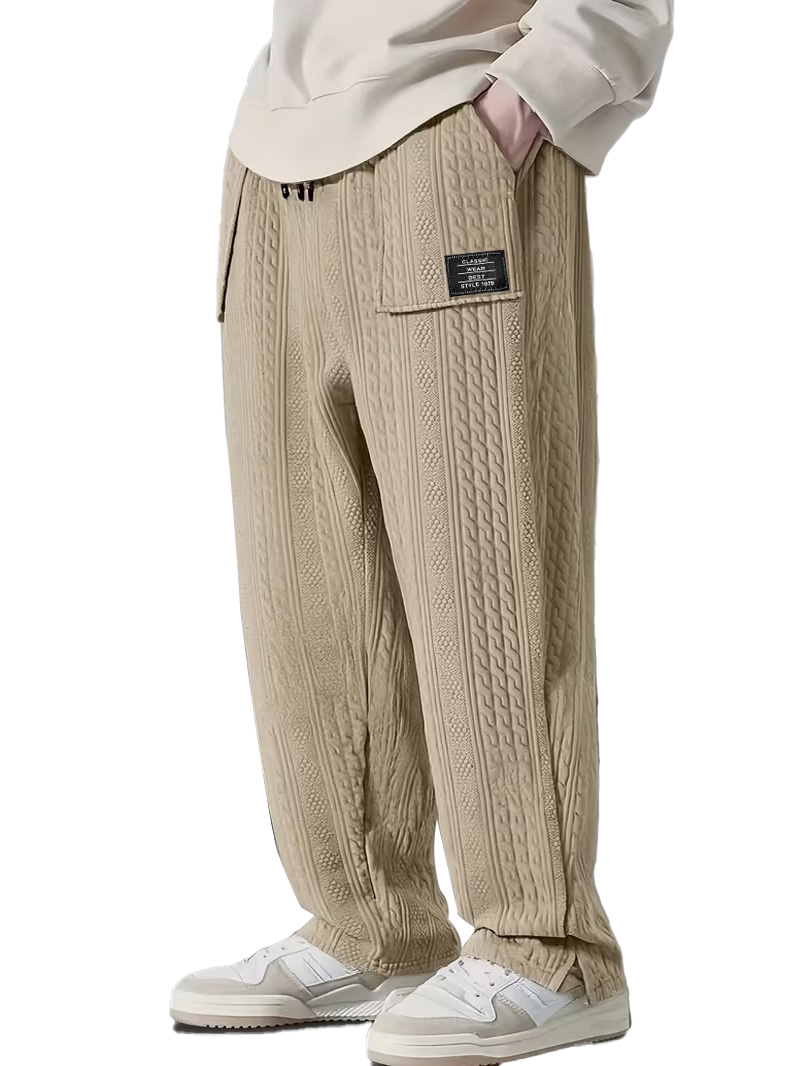 Men's clothing fashionable casual jacquard fabric loose pants