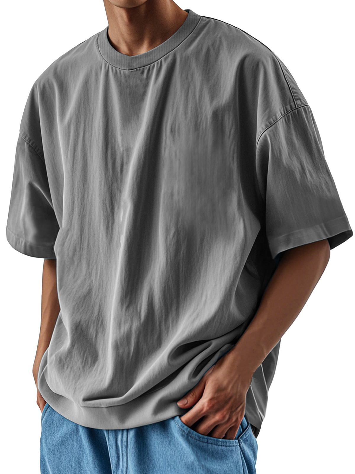 Men's Fashion Casual Loose Pocket Short Sleeve T-Shirt