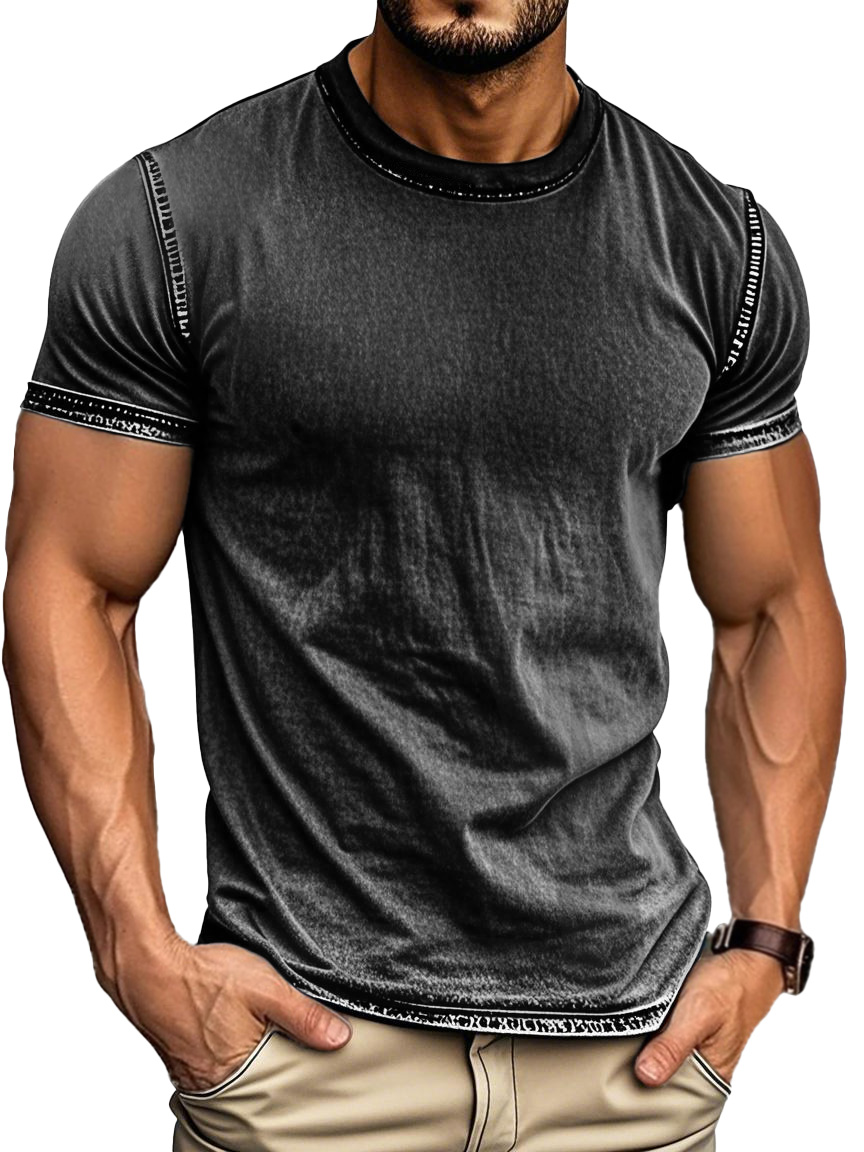 Men's Vintage Outdoor Distressed Short Sleeve T-shirt