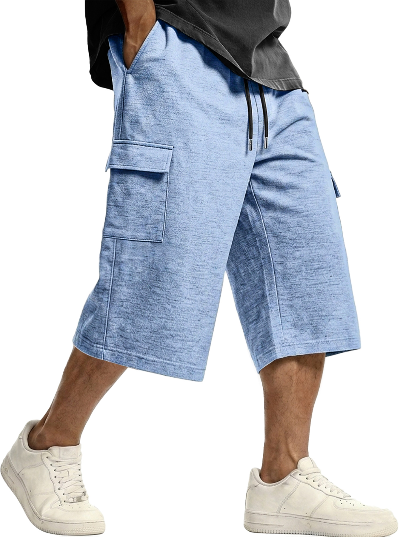 Men's Casual Comfortable Multi-pocket Cropped Loose Shorts