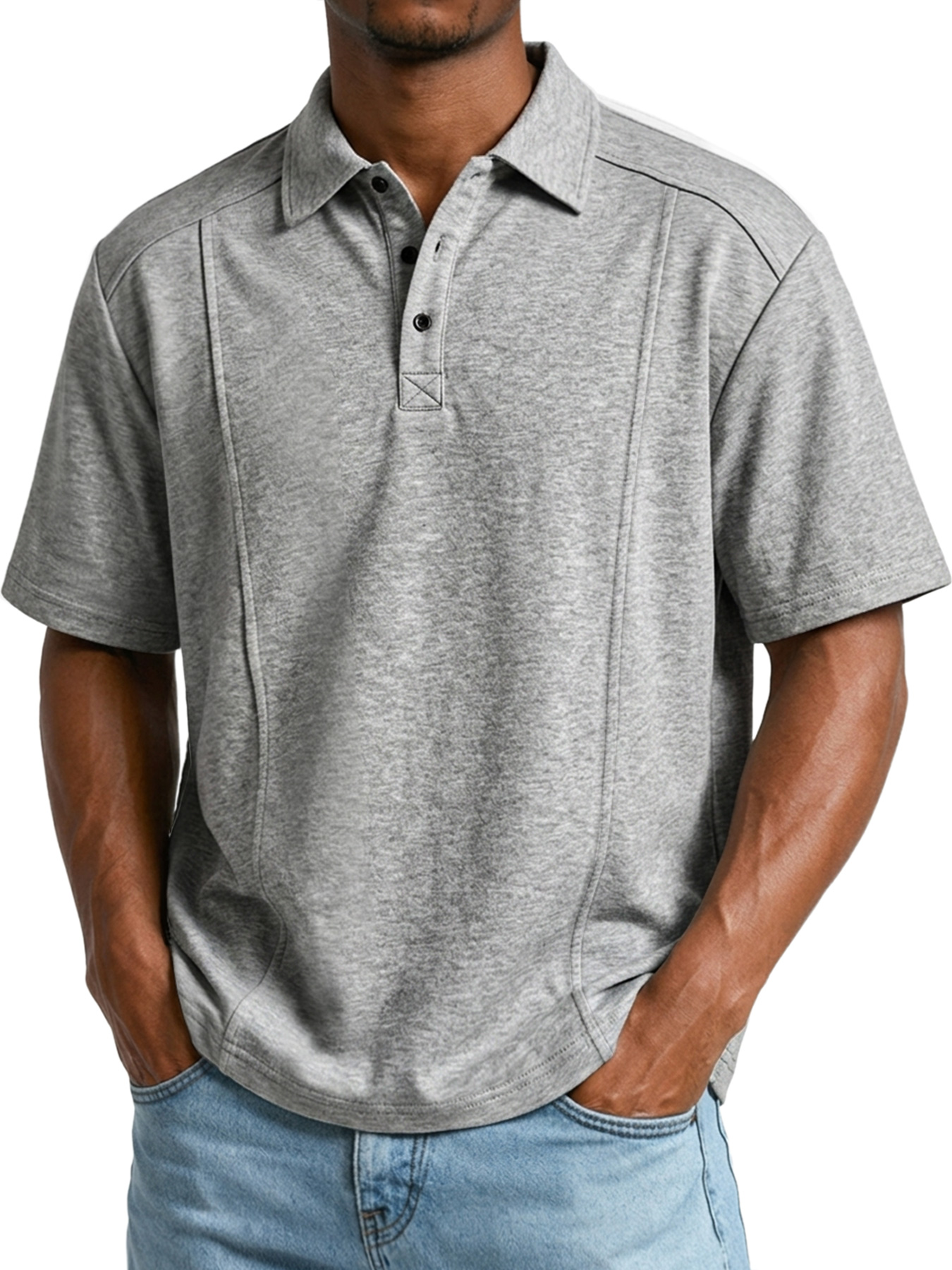 Men's Casual Deconstructed Lapel Short-Sleeve Button-Up Polo Shirt