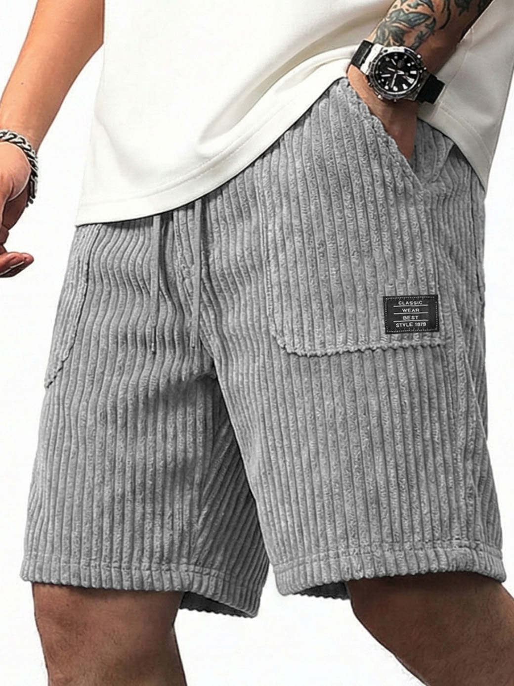 Men's Fashion Retro Multi-Pocket Loose Shorts