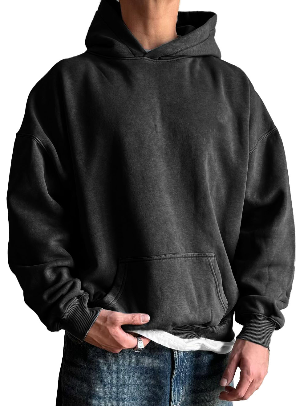 Men's Fashion Vintage Washed Cotton Long Sleeve Hoodie