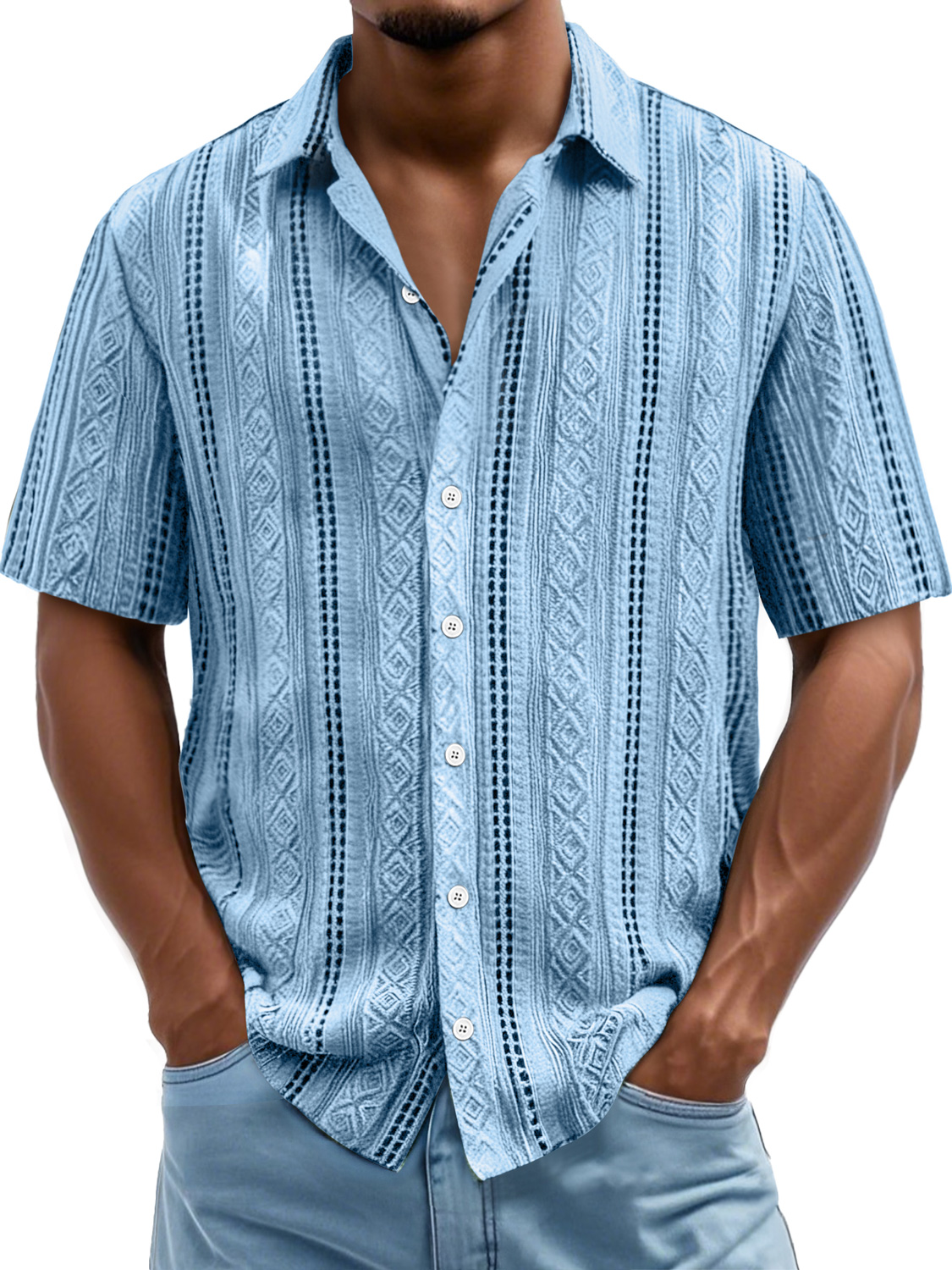 Men's Daily Simple Texture Casual Short-sleeved Shirt