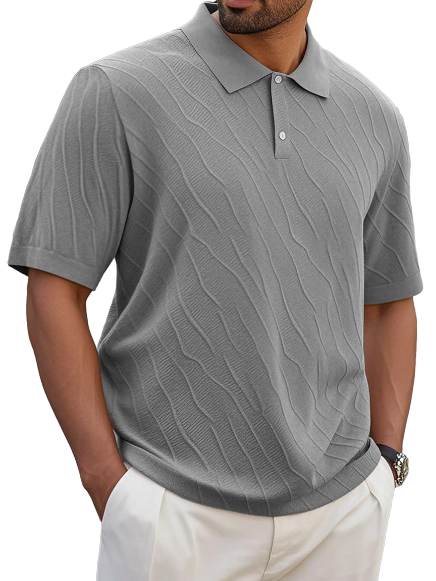 Men's Fashion Casual Short-sleeved Lapel Polo Shirt