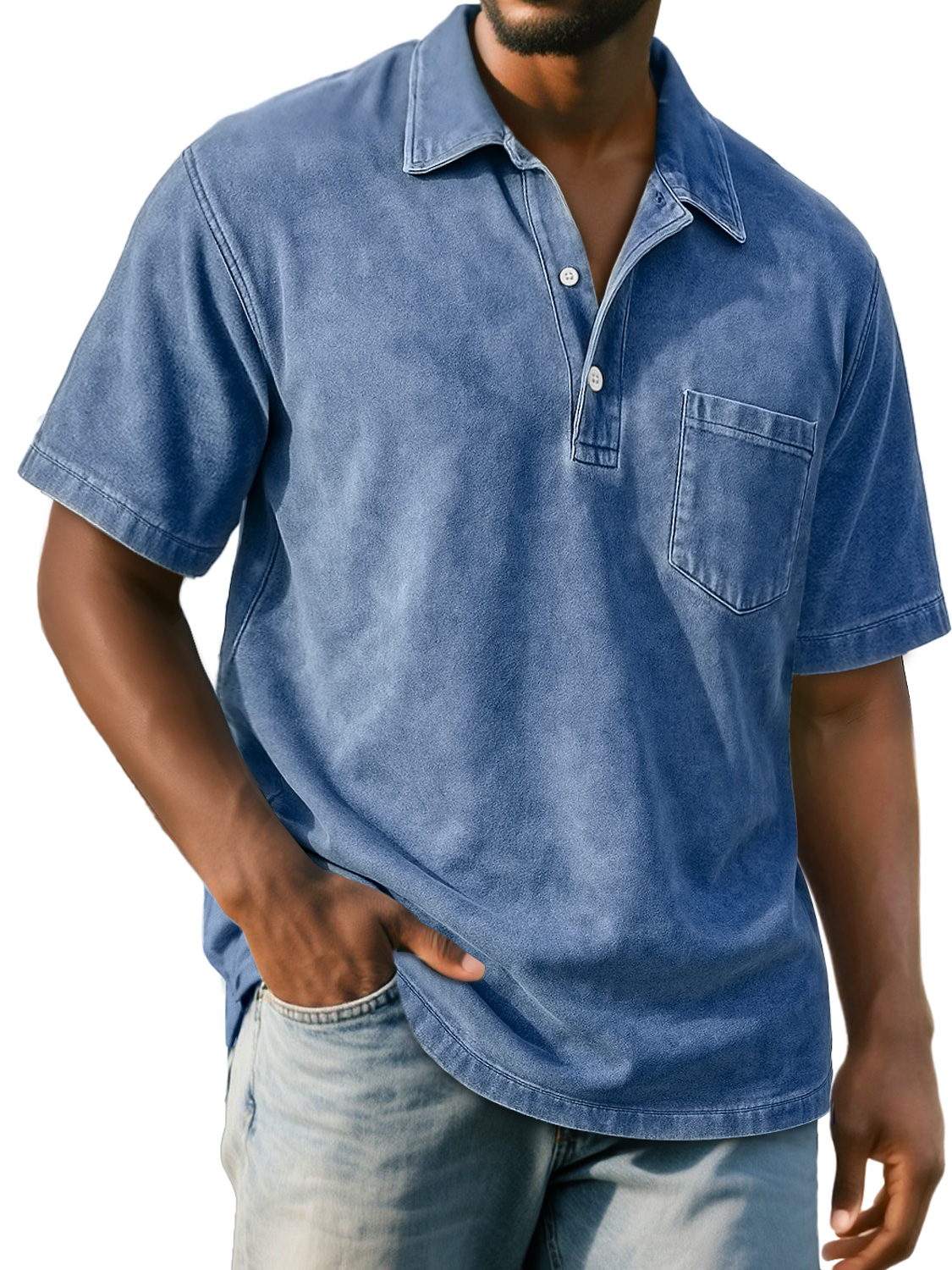 Men's Retro Everyday Casual Lapel Pocket Short-sleeved Polo Shirt