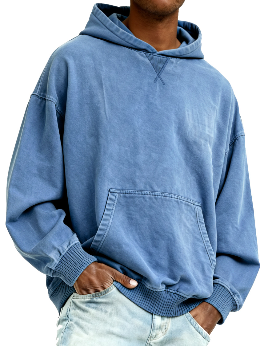 Men's Vintage Fashion Distressed Long-sleeved Hooded Sweatshirt