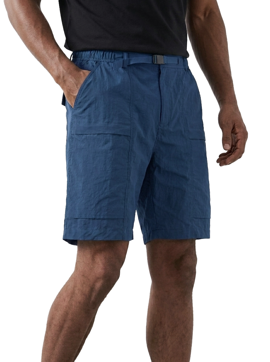 Men Tech Fabric Shorts with Zipper Pockets