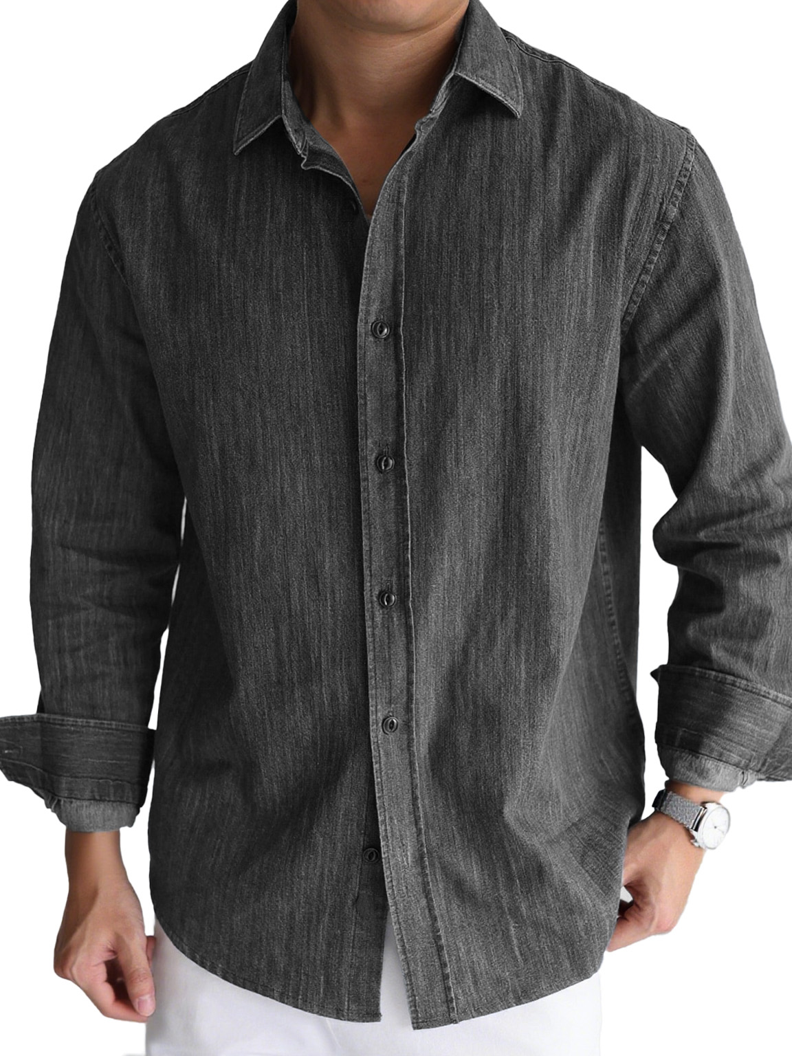 Men's Stylish Casual Lapel Long-sleeved Shirt
