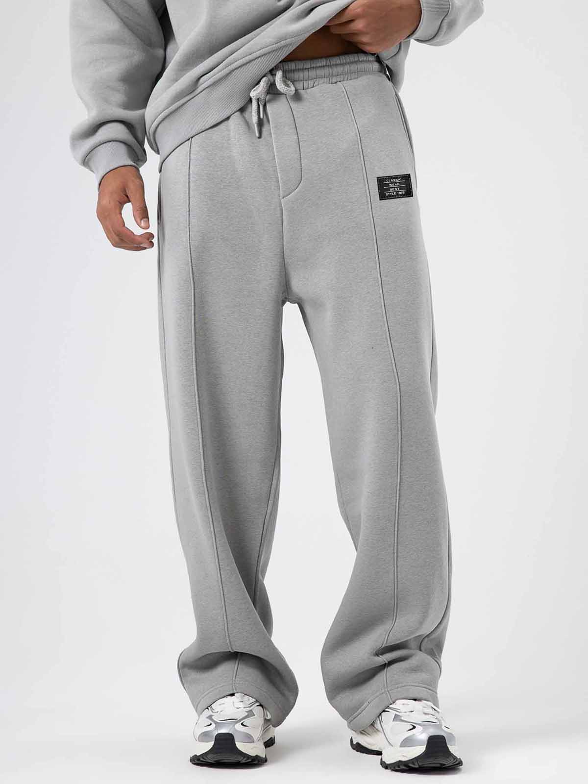 Men's Fashion Sporty Loose Logo Drawstring Pocket Trousers