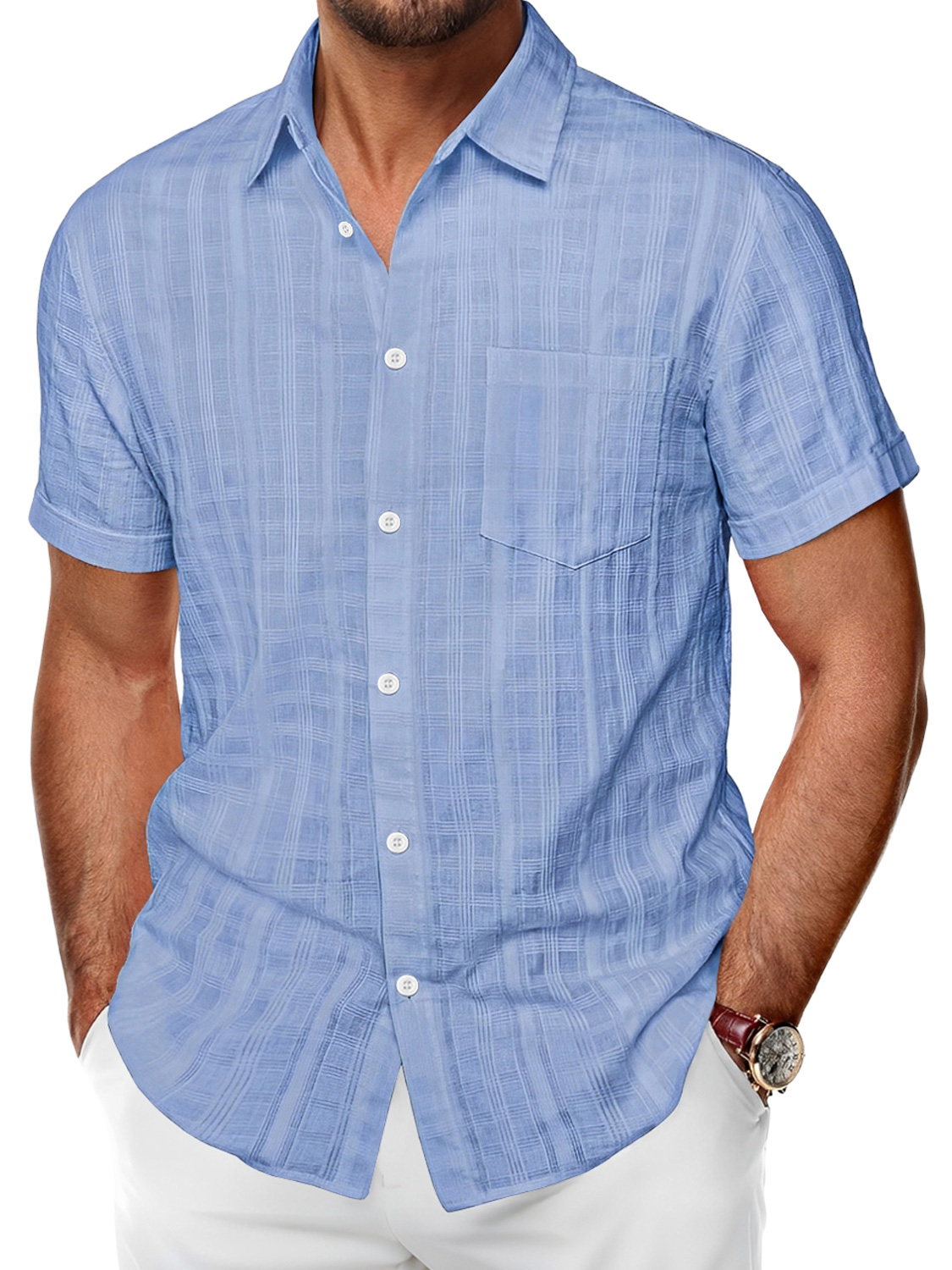 Men's Vintage Washed Cotton Stand Collar Pocket Casual Sleeveless Henley Vest