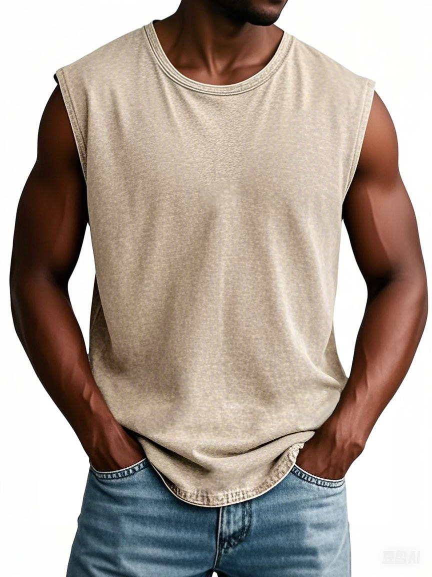 Men's Fashion Retro Round Neck Sleeveless T-shirt