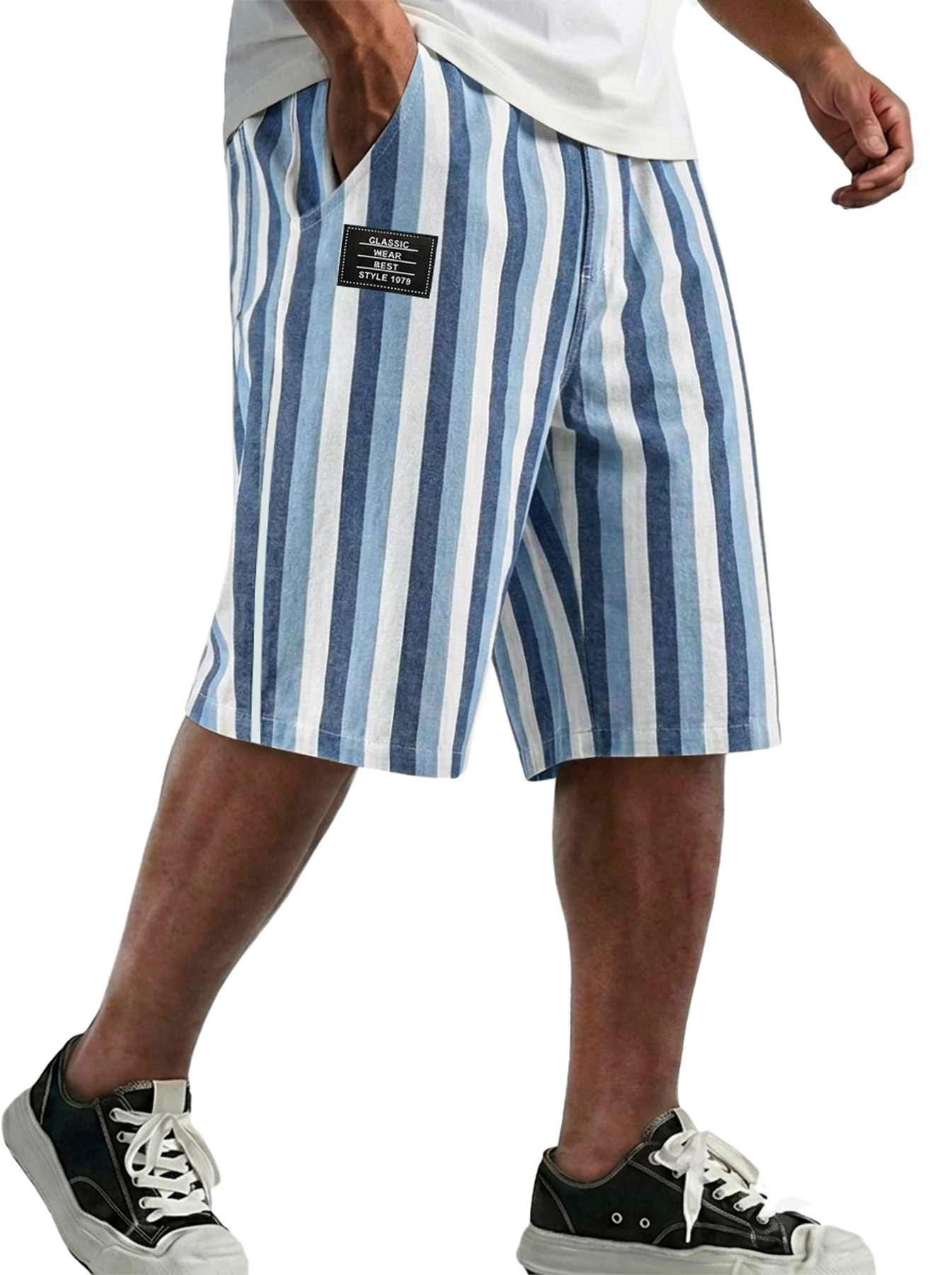 Men's Fashion Striped Casual Loose Shorts