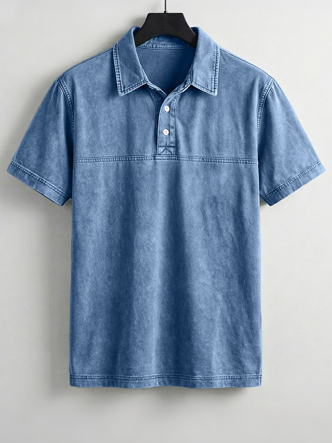Men's Retro Patchwork Design Casual Collared Short-Sleeve Polo Shirt