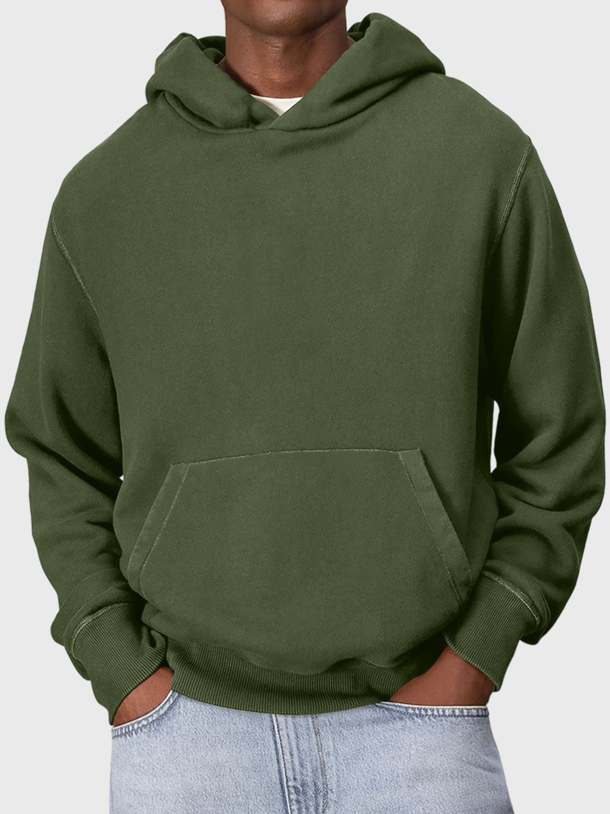 Men's Casual Hooded Solid Color Comfortable Sweatshirt