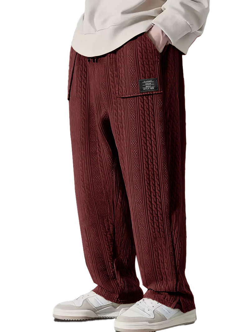 Men's clothing fashionable casual jacquard fabric loose pants