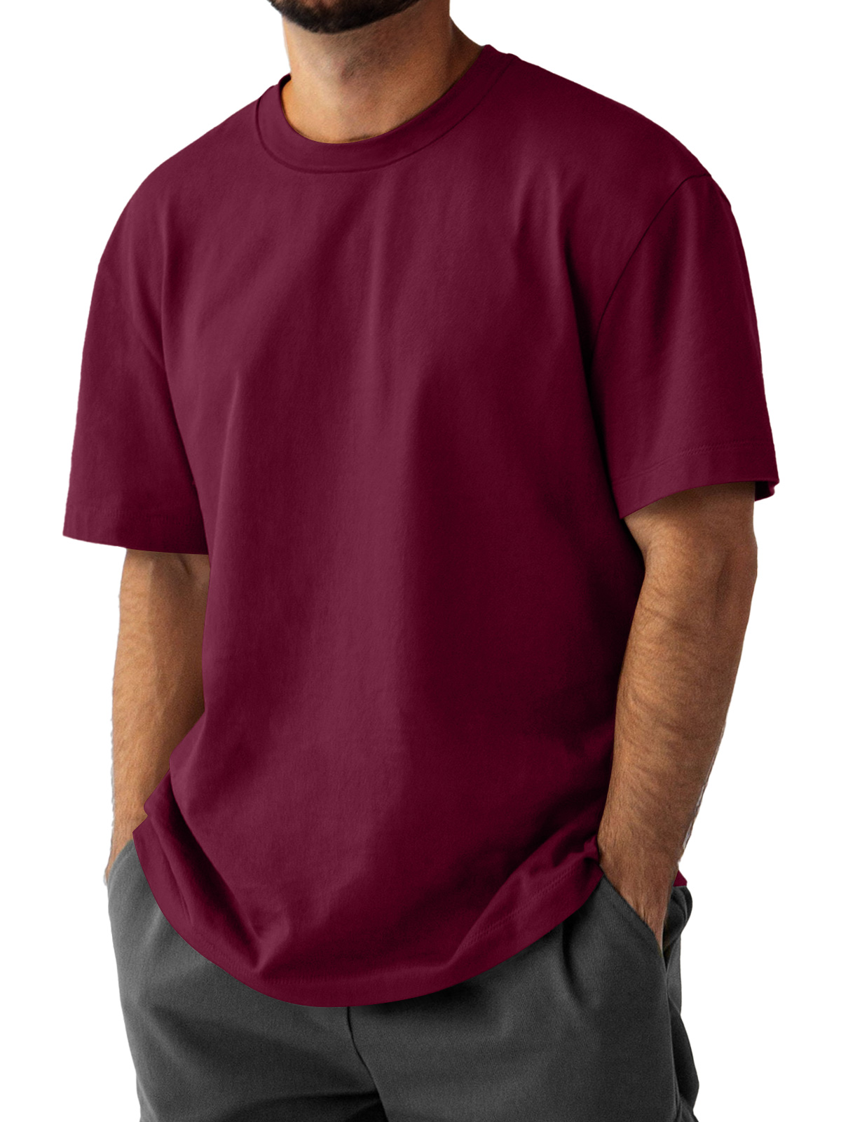 Men's Daily Pure Cotton Round Neck Casual Comfortable Short Sleeve T-shirt