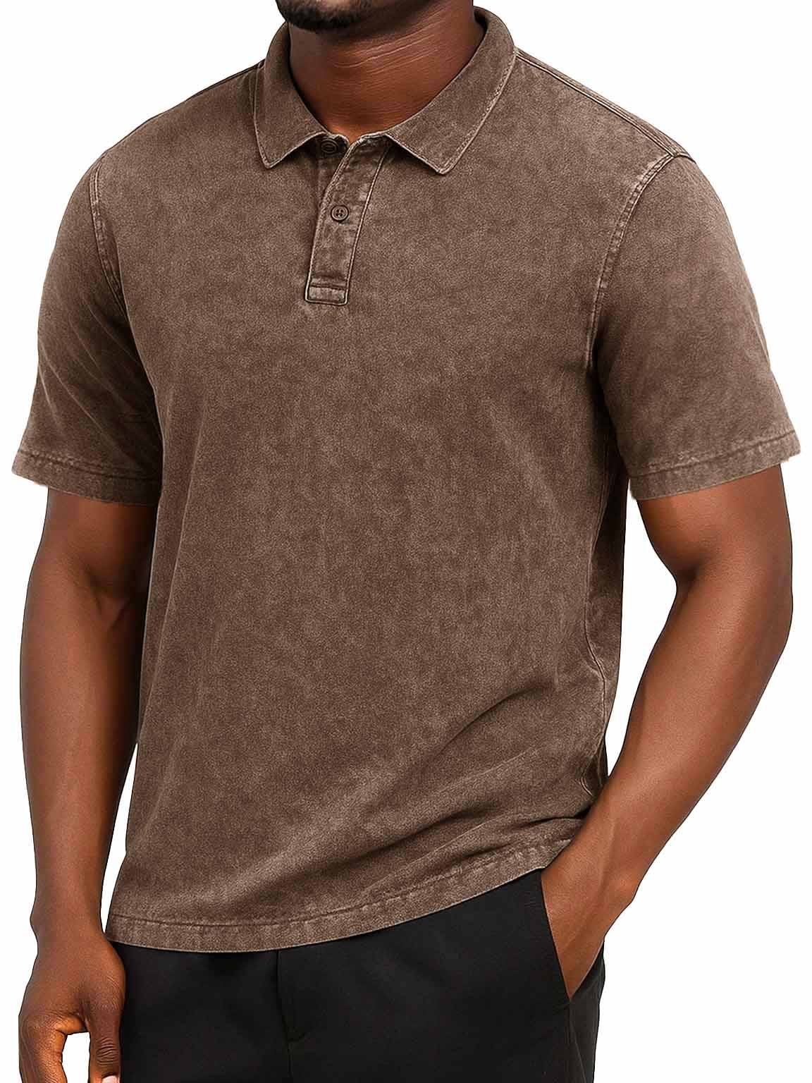 Men's Fashion Retro Distressed Short-sleeved Polo Shirt
