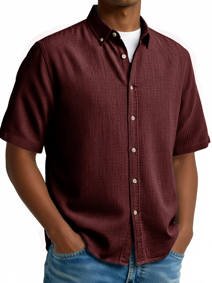 Men's Fashionable Casual Retro Collar Short-Sleeve Shirt
