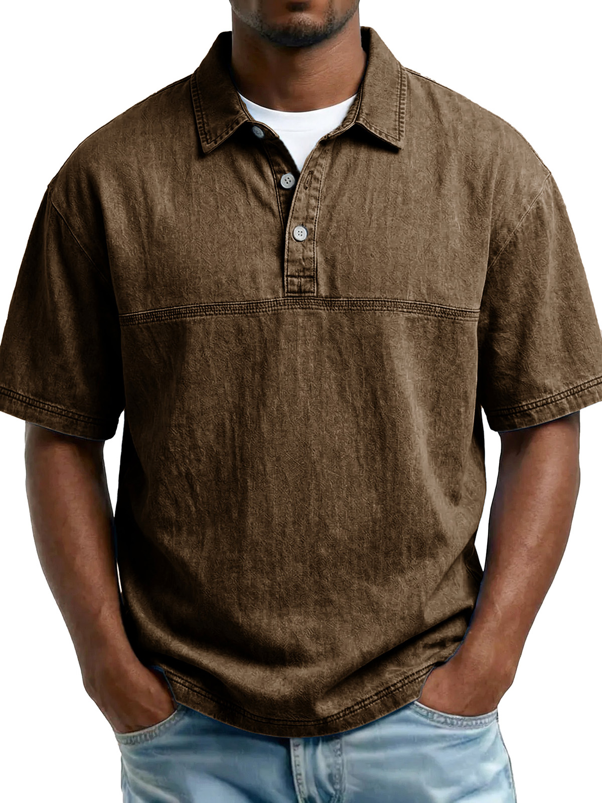 Men's Retro Loose Casual Short-Sleeve Polo Shirt