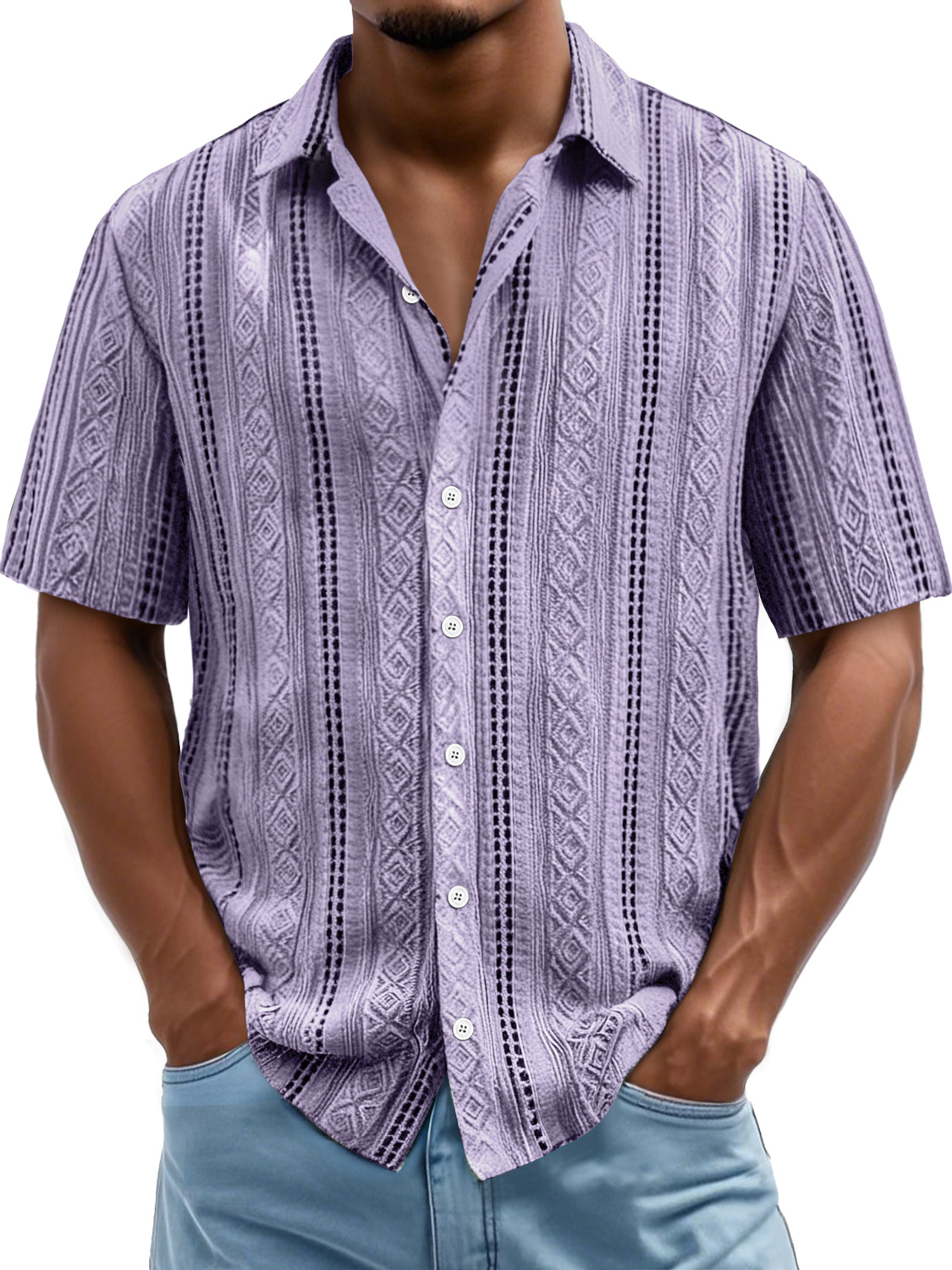 Men's Daily Simple Texture Casual Short-sleeved Shirt