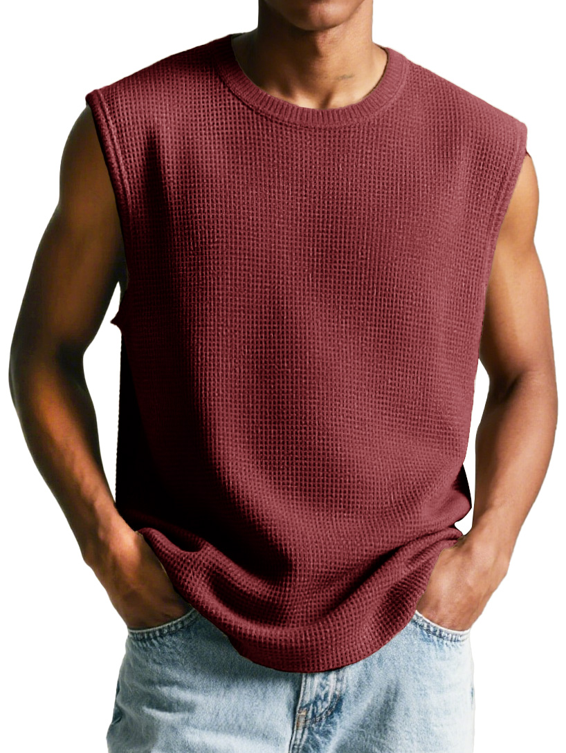 Men's Stylish Lounge Waffle Sleeveless T-shirt