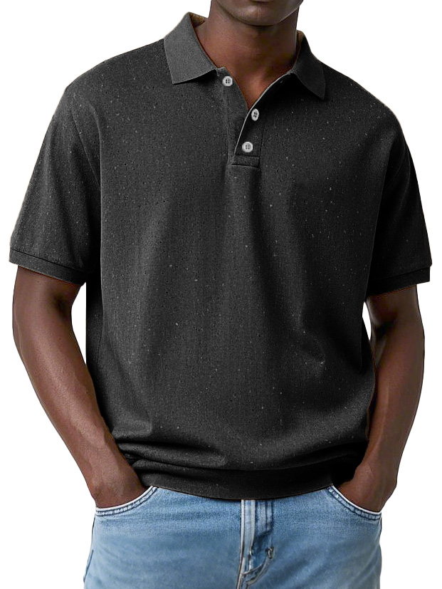 Men's Fashion Retro Distressed Lapel Short Sleeve Polo Shirt