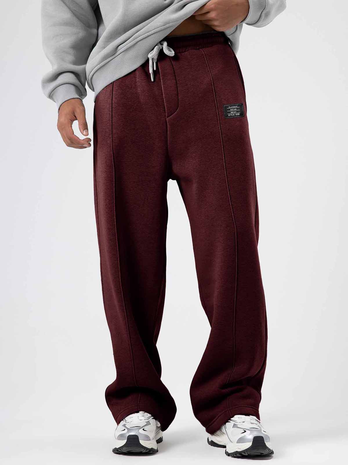 Men's Fashion Sporty Loose Logo Drawstring Pocket Trousers
