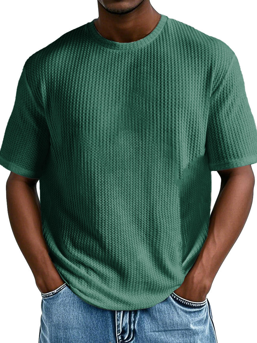 Men's Fashion Casual Short-sleeved Jacquard Fabric T-shirt