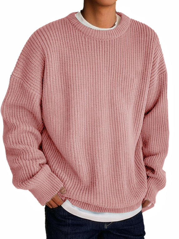 Men's Fashionable Casual Loose Round Collar Long-sleeve Sweater