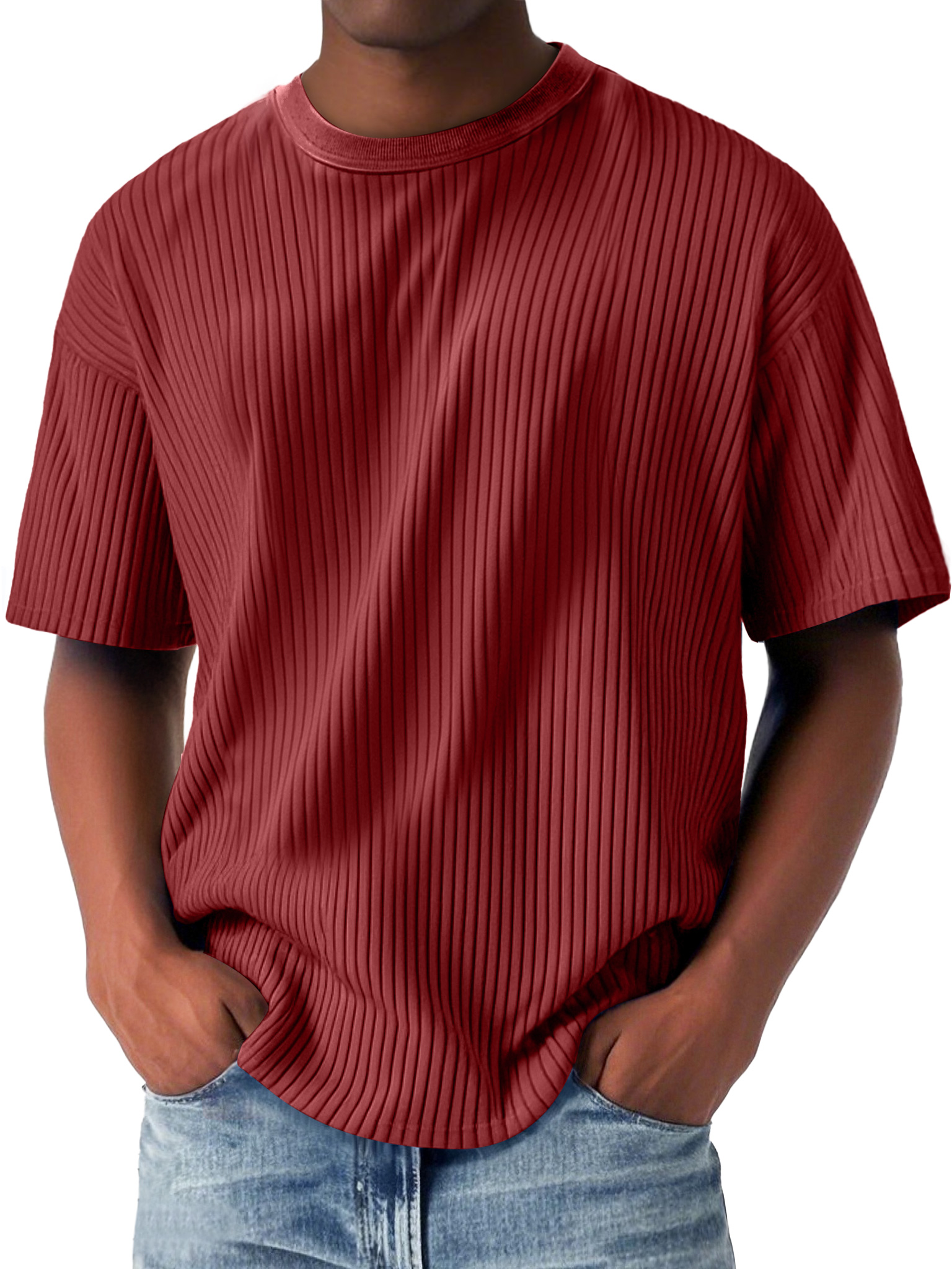 Men's Daily Casual Round Neck Solid Color Short-sleeved T-shirt