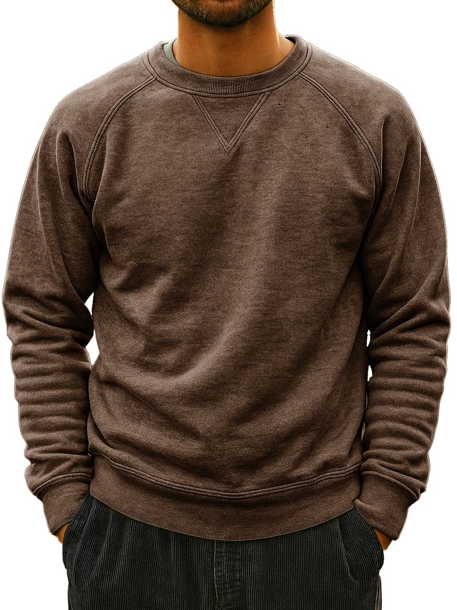 Men's Fashionable Daily Casual Round Neck Raglan Sweatshirt