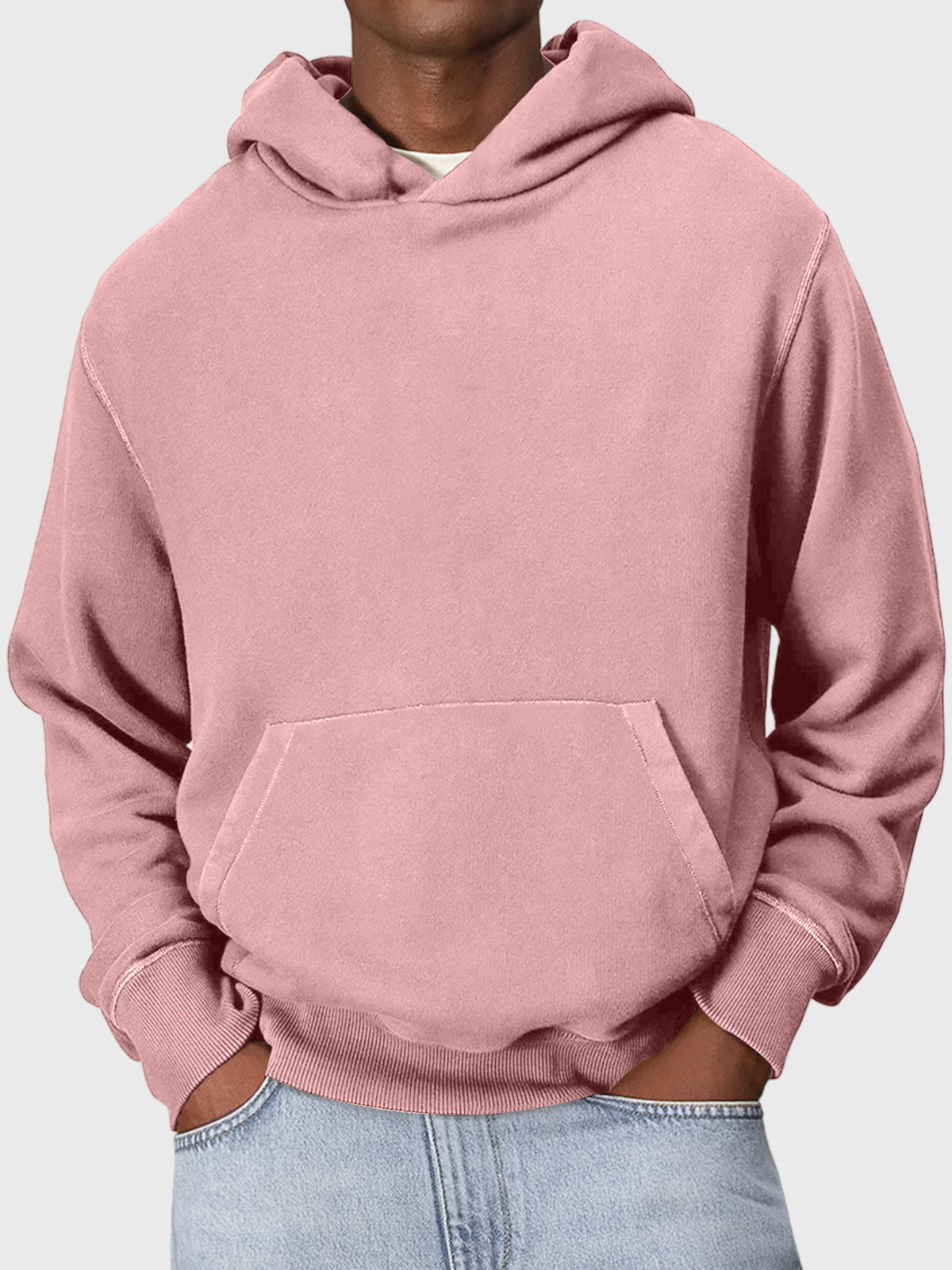 Men's Casual Hooded Solid Color Comfortable Sweatshirt