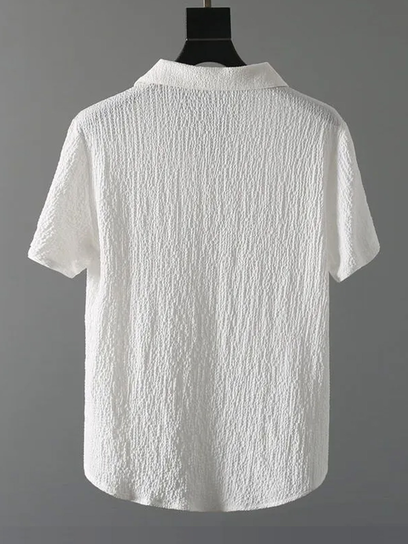 Men's Old-fashioned Style Small Collar Wrinkled Casual Short-sleeved Polo Shirt