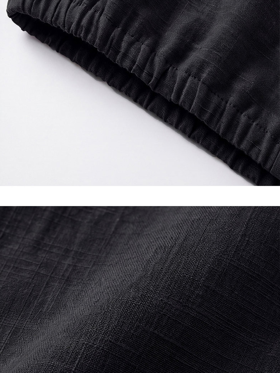 Men's Linen-style Collared Faux Two-piece Casual Comfortable Short-sleeved Polo Shirt