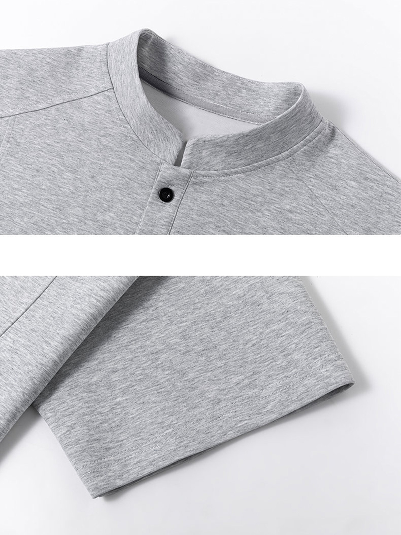 Men's Stand-up Collar Button-down Design Casual Short-sleeved Henley Shirt
