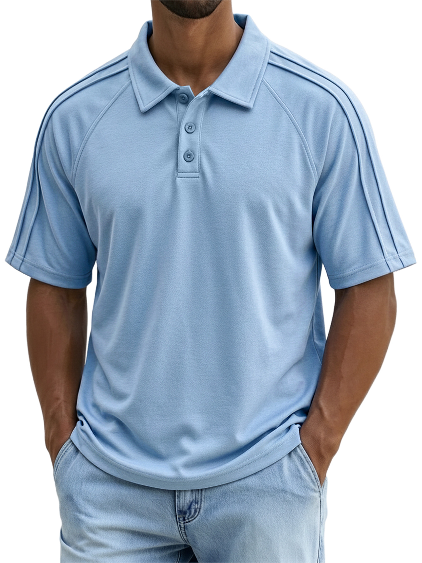 Men's Casual Collared Button Deconstructed Short-Sleeve Polo Shirt