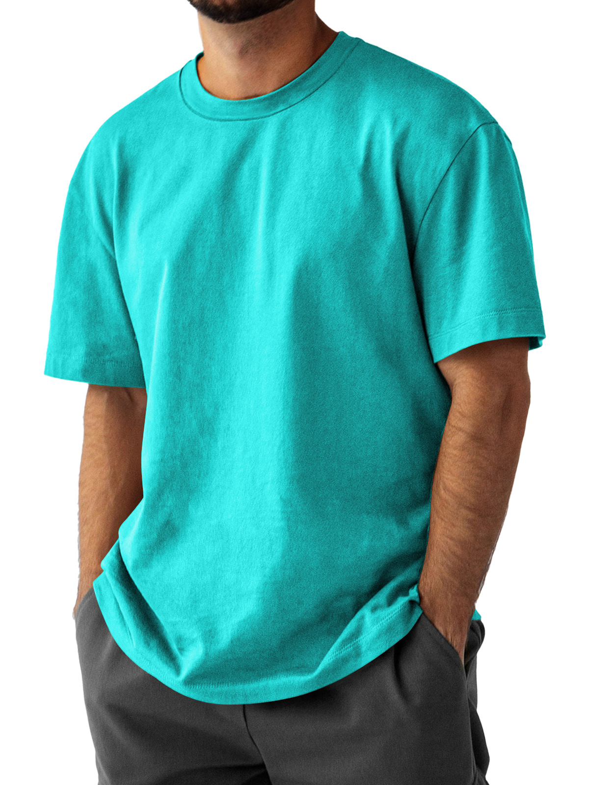 Men's Daily Pure Cotton Round Neck Casual Comfortable Short Sleeve T-shirt