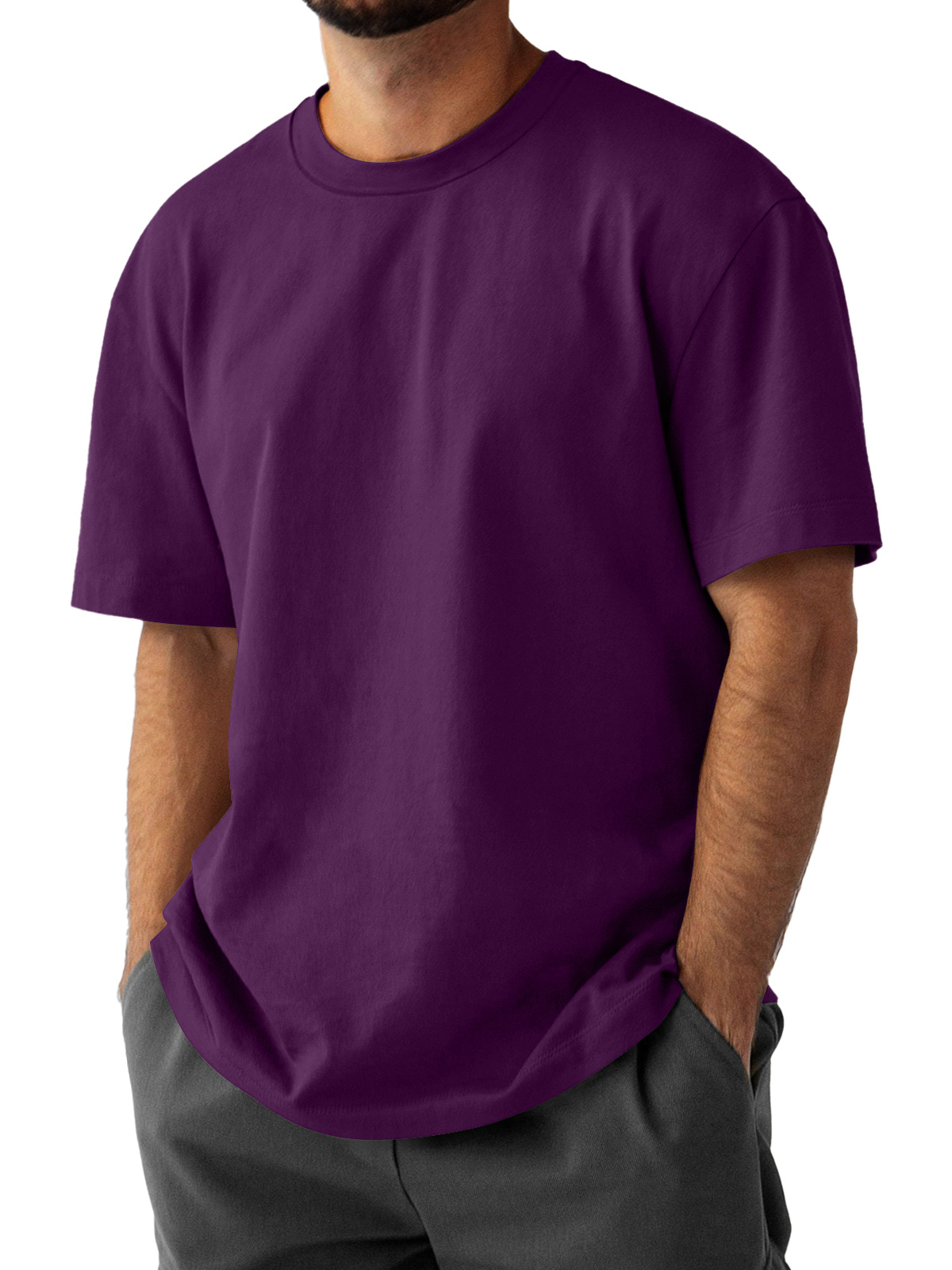 Men's Daily Pure Cotton Round Neck Casual Comfortable Short Sleeve T-shirt